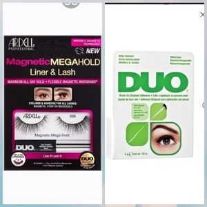 NIB $22 4Pcs Ardell Magnetic Mega Hold Eyelashes and Duo Eyelash Glue
